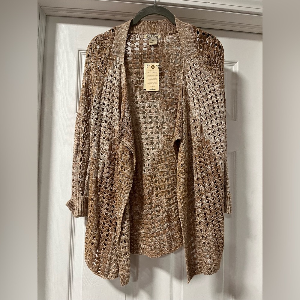 NWT Nanette Lepore Crochet Knit Cardigan with Cuffed Sleeves Size XS